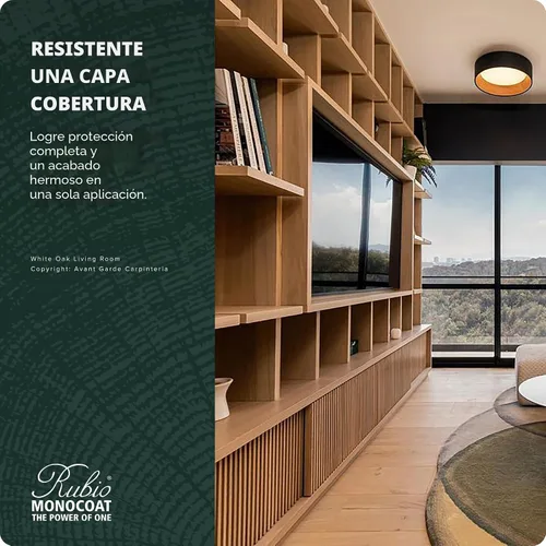 Vista 3 de Rubio Monocoat Wood Stain & Finish - Aceite Plus 2C, aceite de linaza ecológico de secado rápido, para uso en interiores, incluye acelerador