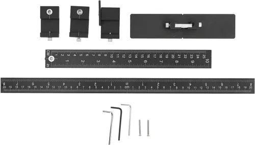 Vista 6 de Plantilla de hardware para gabinete, guía de taladro ajustable de aleación de aluminio, herramienta de perforación de madera para una instalación