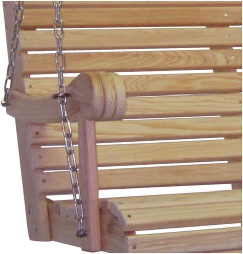 Vista 2 de Columpio de porche de 5 pies de estilo escandinavo de madera de ciprés seleccionada a mano de alta gama, resistente a la putrefacción, con herrajes