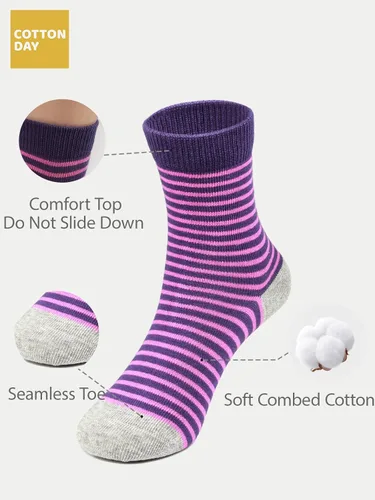 Vista 2 de COTTON DAY Caja de regalo de 7 días de la semana, calcetines cortos de moda para niños y niñas, diseño de animales, flores, estrellas, rayas