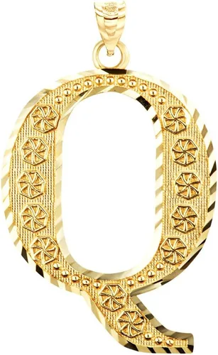 Vista 19 de Colgante personalizado de oro amarillo de 10 quilates con letras iniciales A-Z