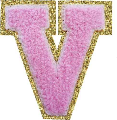 Vista 129 de 3Pcs Letter Patches Varsity Glitters Chenille,SPRT Iron on Blue Letter Patch,Alphabet Cloth Patch for Team Costume Decoration 3.1in Height S