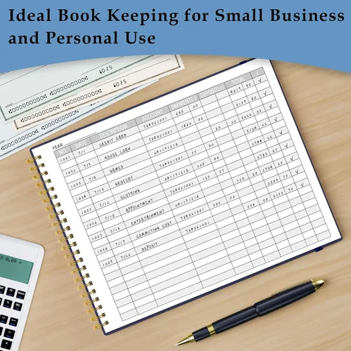 Vista 5 de AKONEGE Libro Mayor de Contabilidad para Pequeñas Empresas y Uso Personal, Cuaderno Rastreador de Gastos Horizontal Libro Mayor para Teneduría