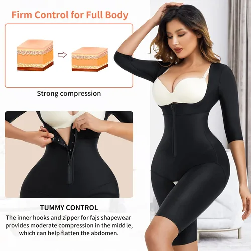 Vista 3 de LANCS Fajas Colombianas moldeadoras de cintura para mujer, con control de abdomen y control de abdomen