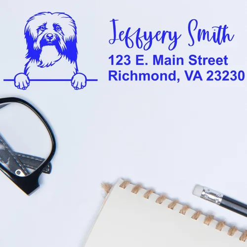 Vista 138 de American Bulldog Stamp Duo, Custom Return Address for Dog Lovers, Personalized Mail Mark for Letters and Cards