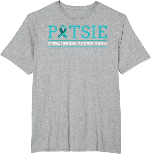 Vista 23 de POTS Dysautonomia Turquoise Ribbon Autonomic Dysfunction T-Shirt Asphalt Grey