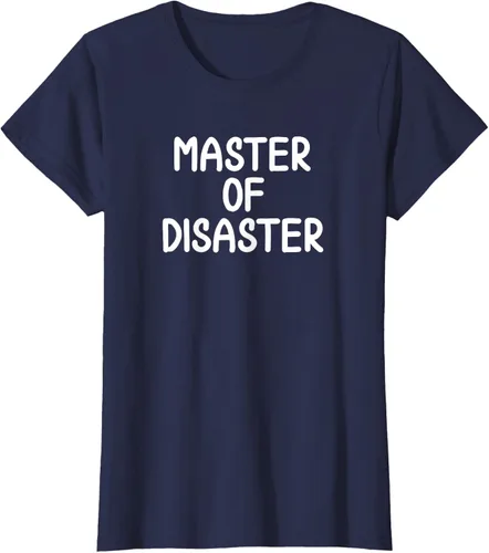 Vista 32 de Camiseta divertida con texto en inglés "Master Of Disaster