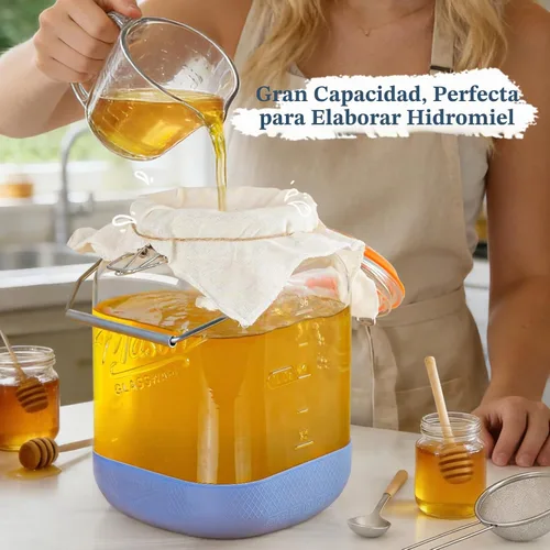 Vista 5 de Tarro de fermentación grande de 1 galón/128 oz, kit de fabricación de aguamiel, frascos de pepinillos, 2