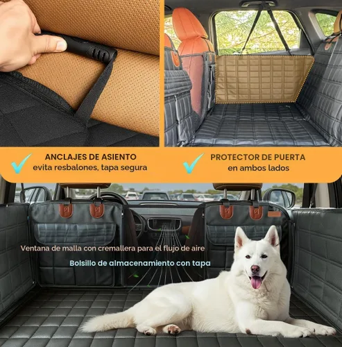 Vista 2 de APetsPlanet Funda de asiento de automóvil para perro para asiento trasero con parte inferior dura, extensor de asiento trasero impermeable
