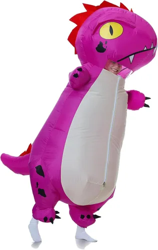 Vista 4 de JYZCOS Disfraz inflable de dinosaurio gruñón para adultos disfraz de Halloween