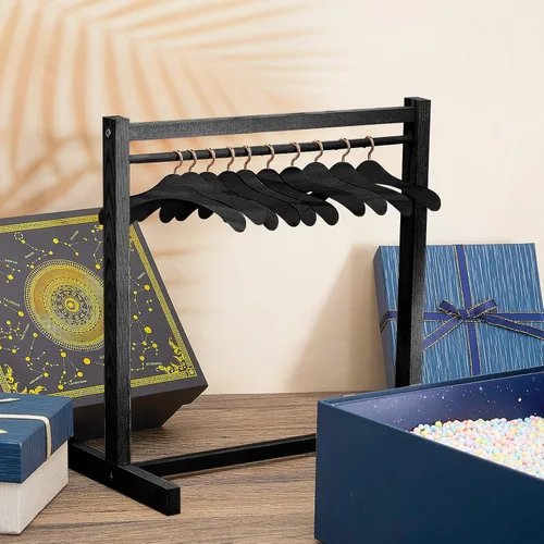 Vista 6 de Civaner Perchero de ropa de muñeca con colgador de madera para ropa de muñeca de 18 pulgadas, mini perchas para armario, accesorios de muebles