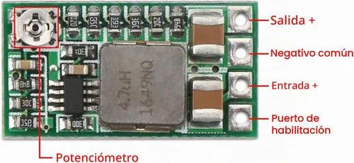 Vista 2 de DROK 1.8V/2.5V/3.3V/12V/9V/5V Regulador Buck Convertidor Ajustable Paquete Verde