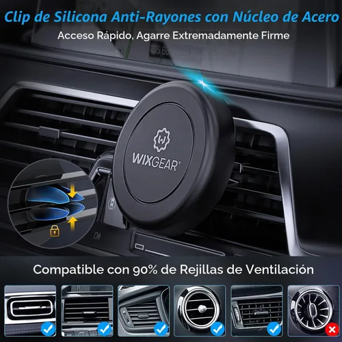 Vista 7 de Soporte magnético para teléfono en el coche, WixGear [2 Pack] Soporte magnético universal para ventilación de aire para teléfono en el coche