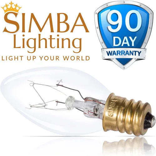 Vista 6 de Simba Lighting Bombilla de repuesto C7 de 4 W (paquete de 6) para luz nocturna, forma de vela transparente, 120 V, base de candelabro E12