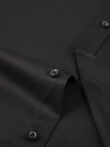 Vista 5 de corfty Camisa de vestir de manga larga para hombre, ajuste regular, elástica, sin arrugas, con botones