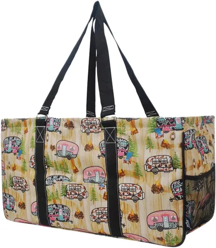 Vista 94 de NGIL Bolsa de comestibles reutilizable extra grande plegable de gran tamaño para comestibles, almacenamiento, picnic, playa, Estampado de vaca