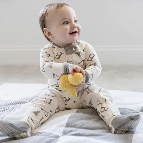 Vista 4 de Burt's Bees - Pijama para bebé y niños, cremallera frontal antideslizante, algodón orgánico