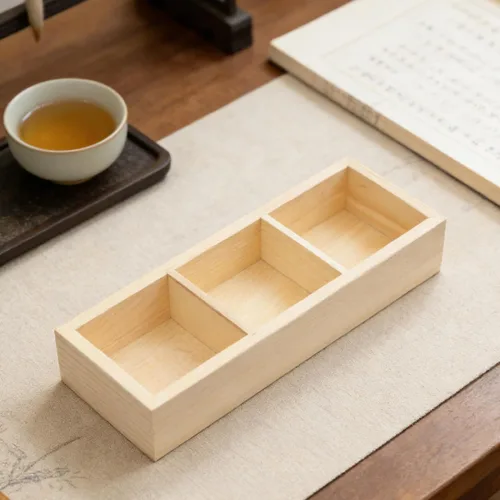 Vista 4 de KOMBIUDA Wood Tea Bag Holder 3 Compartment Organizer for Cabinets