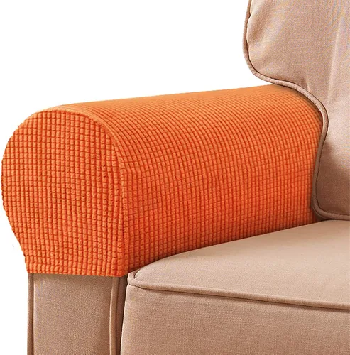Vista 8 de Fundas de poliéster de alta elasticidad para reposabrazos de sofá, fundas impermeables para muebles, tela de elastano antimanchas, juego de 2