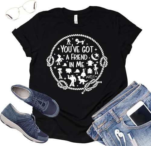 Vista 3 de You've Got A Friend in Me - Camiseta de manga corta para mujeres y hombres, camiseta unisex con estampado de letras divertidas