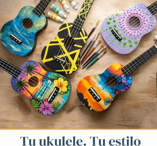 Vista 6 de Kit de ukelele de bricolaje: construye tu propia guitarra con kit de ukelele soprano de 21 pulgadas, incluye 33 piezas para hacer tu propio ukelele