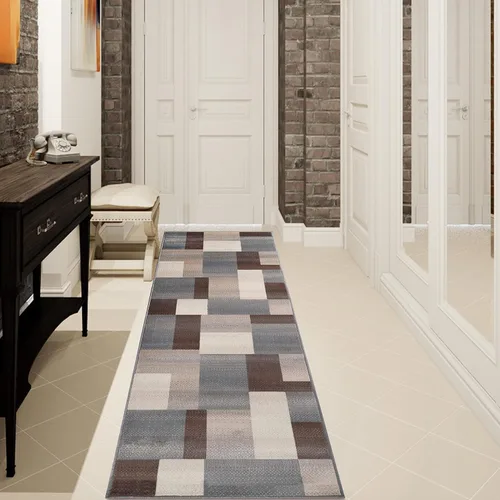 Vista 30 de Superior alfombra de área de la colección diseñador Clifton, 8 mm de altura de apilado, con respaldo de yute, diseño geométrico contemporáneo, Beige