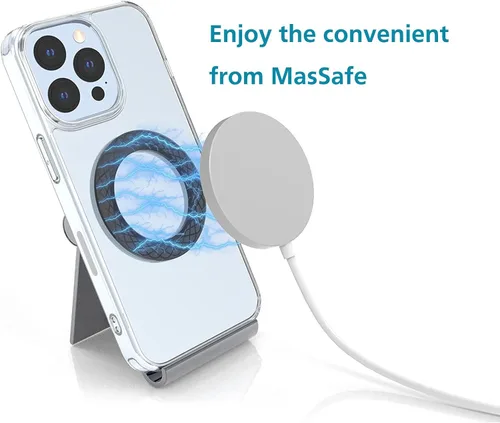 Vista 2 de Anillo magnético universal, anillo adaptador magnético, adhesivo magnético compatible con accesorios Magsafe y carga inalámbrica para iPhone