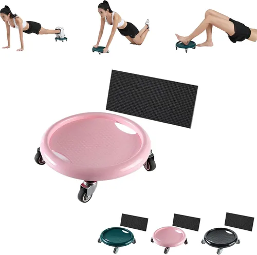 Vista 10 de Rueda de rodillo abdominal, equipo de ejercicio abdominal con rodilleras, tabla de rueda abdominal multifuncional para mujer, rotación de 360°