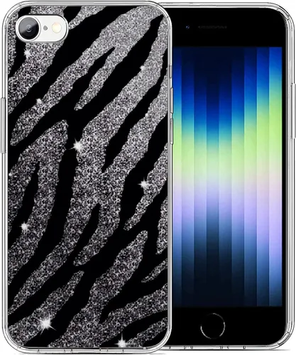 Vista 8 de Funda compatible con iPhone 7, iPhone 8, iPhone SE, colorida funda estética de caballo para iPhone, transparente, a prueba de golpes, delgada