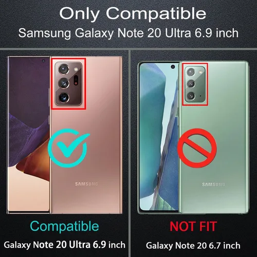 Vista 2 de YKHJKLEC Funda para Samsung Galaxy Note 20 Ultra, con 2 piezas [protector de pantalla de TPU flexible autorreparable y protector de lente de cámara]