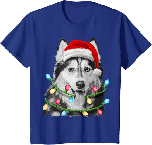 Vista 36 de Camiseta para niños con diseño de hachís siberiano con luces de árbol de Navidad Negro