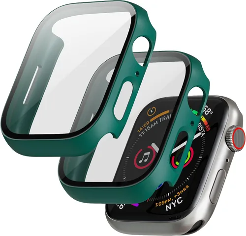 Vista 24 de Juego de 2 fundas de PC duro para Apple Watch SE 3 (2025) / SE2 / SE / Series 6/5/4, protector de pantalla de 40 mm, con protector de pantalla