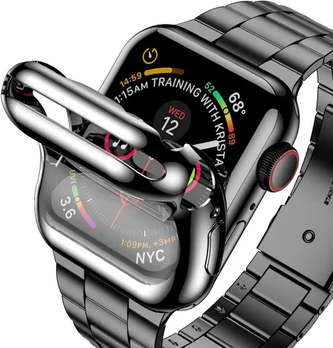 Vista 2 de Wolait Compatible con Apple Watch Band de 1.929 in 1.811 in 1.772 in 1.732 in 1.654 in 1.496 in 1.575 in 1.614 in, correas de acero inoxidable