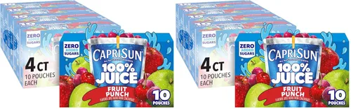 Vista 4 de Capri Sun Juice, paquete de 40 unidades de ponche de frutas, 4 cajas de 10 bolsas