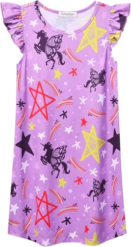 Vista 2 de Paquete de 2 pijamas de sirena con manga volada para niñas, ropa de dormir de algodón