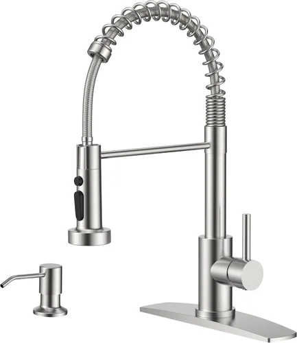 Vista 9 de Forious - Grifo dorado para fregadero de cocina, con 3 modos de pulverizador, mango único Oro