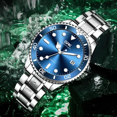 Vista 3 de TPSOUM Wrist Watch for Men, Fashion Designed Analog Quartz Men's Watch with Calenda Display, Glow in The Dark Classic Gent's Watch with Stainless