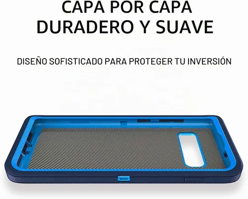 Vista 7 de MXX Funda Defender resistente, compatible con Galaxy S10 Plus Full Armor Body Cover a prueba de golpes, parachoques integrado 3 en 1 capas híbridas