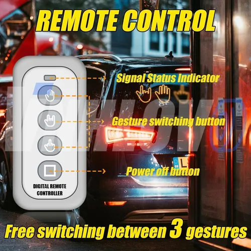 Vista 3 de Luces LED de dedo para automóvil, luz de gesto, divertidas luces de advertencia multifuncionales, luz trasera para compartimiento de equipaje, luces