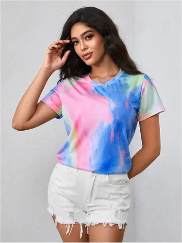 Vista 5 de Verdusa - Camiseta de manga corta para mujer teñido anudado