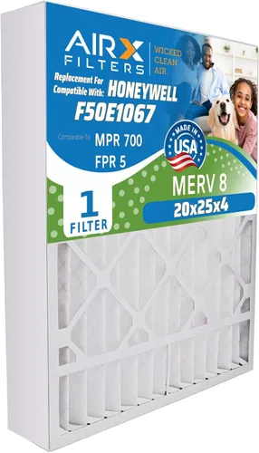 Vista 21 de AIRX FILTERS WICKED CLEAN AIR. Filtro de horno 20x25x4 MERV 8 compatible con filtro de aire Honeywell 20x25x4 F25 1 solo filtro