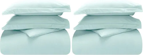 Vista 18 de Superior Juego de funda de edredón de franela de algodón, ropa de cama de algodón cepillado, cómodo y suave, juego de 2 piezas que incluye 1 funda