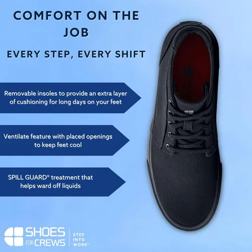Vista 2 de Shoes for Crews Cabbie II, zapatos de trabajo unisex antideslizantes para hombre, mujer, para servicio de alimentos