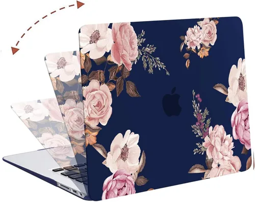 Vista 4 de MOSISO Funda compatible con MacBook Air de 13 pulgadas (A1369 y A1466, versión anterior 2010-2017), carcasa rígida de peonía de plástico, cubierta