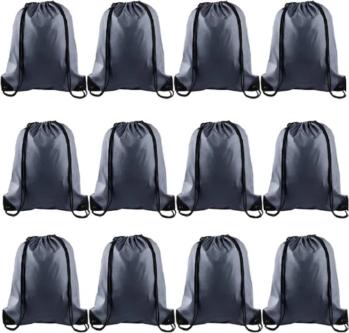 Vista 58 de KUUQA Mochila con cordón a granel, bolsas de almacenamiento para deporte, gimnasio, viajes, Negro, Viajar