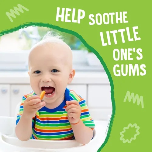 Vista 4 de Earth's Best Alimento orgánico para bebés, aperitivo de dentición disoluble para bebés de 6 meses en adelante, palitos crujientes de verduras