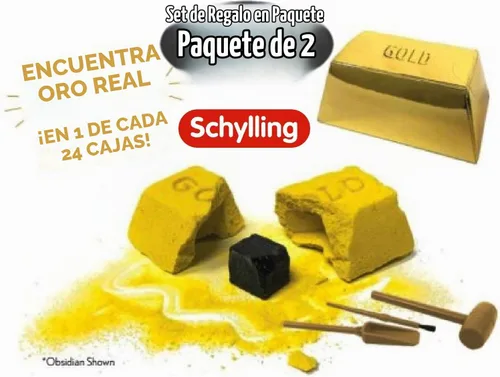 Vista 2 de Schylling Chip Away Science Digs - Juego de regalo de oro y diamantes, paquete de 2