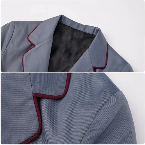 Vista 6 de Disfraz de Matilda de Roald Dahl, la musical, gris, para cosplay, uniforme escolar, traje de fiesta de Halloween