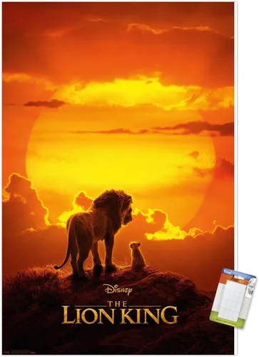 Vista 10 de Trends International Disney El Rey León - Póster de pared Mufasa y Simba, 14.725 x 22.375 pulgadas, versión enmarcada de madera de granero Versión