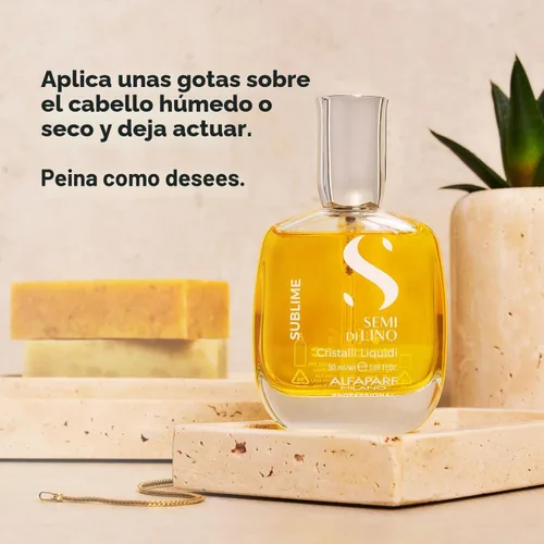 Vista 4 de ALFAPARF MILANO Semi di Lino Cristalli Liquidi Hair Oil with Heat Protection - Superior Smoothing and Finishing Hair Serum - Anti Frizz - Brilliant